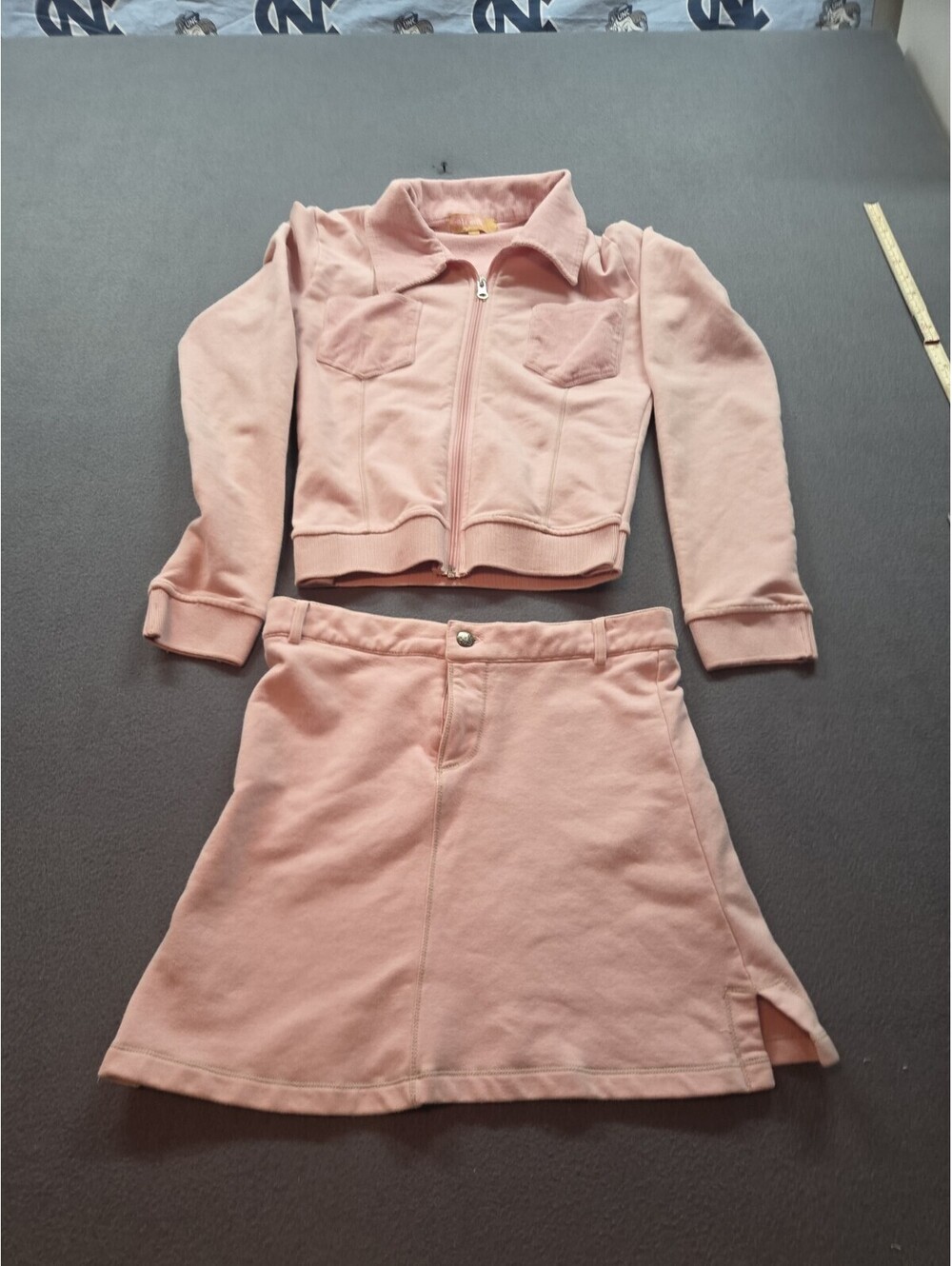 girl's pink skirt & full zip jacket set by Cali Cat Jeans size S